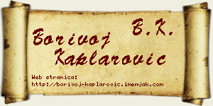 Borivoj Kaplarović vizit kartica